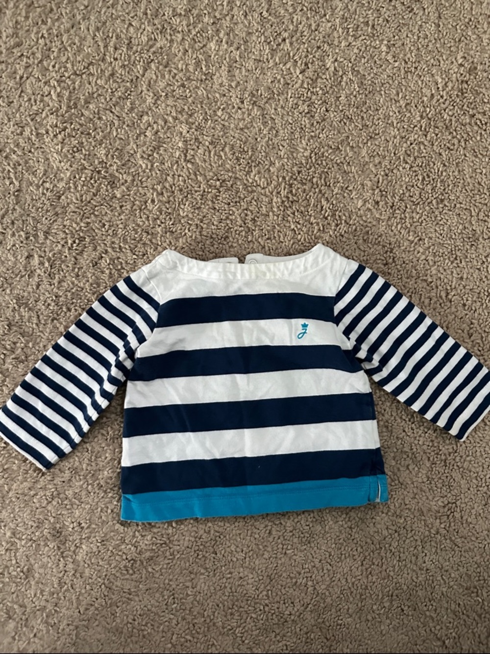 Jacadi Navy & White Striped Kids Long-Sleeve Top 6m